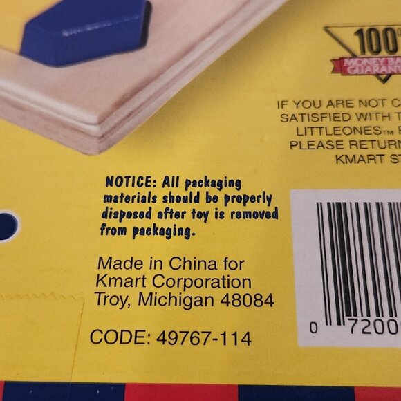 kids LITTLE ONES WOODEN PUZZLE BOARD GEOMETRIC SHAPES NEW - Picture 4 of 6